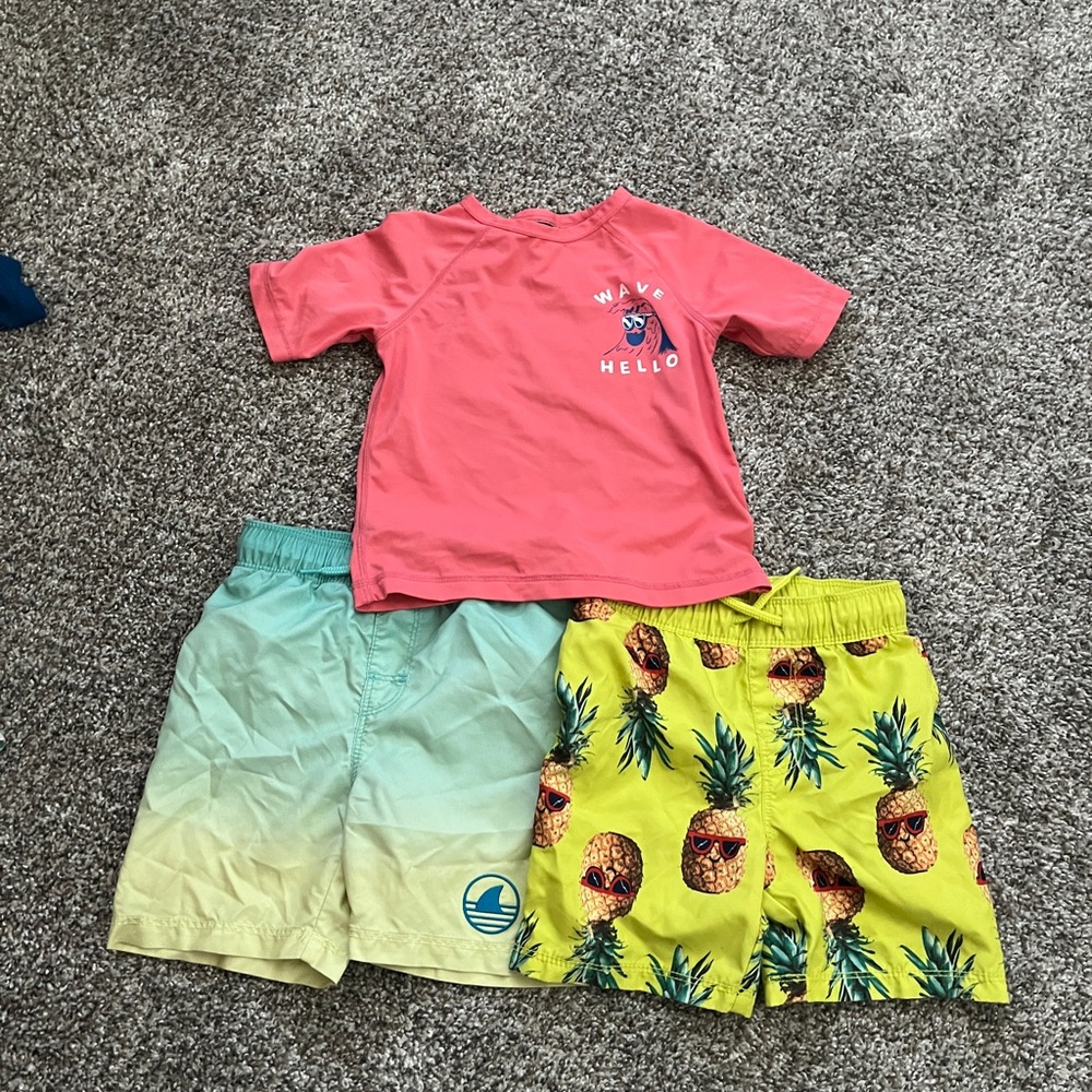 Old Navy Kids Swim Trunks Set - Pink, Yellow, Green